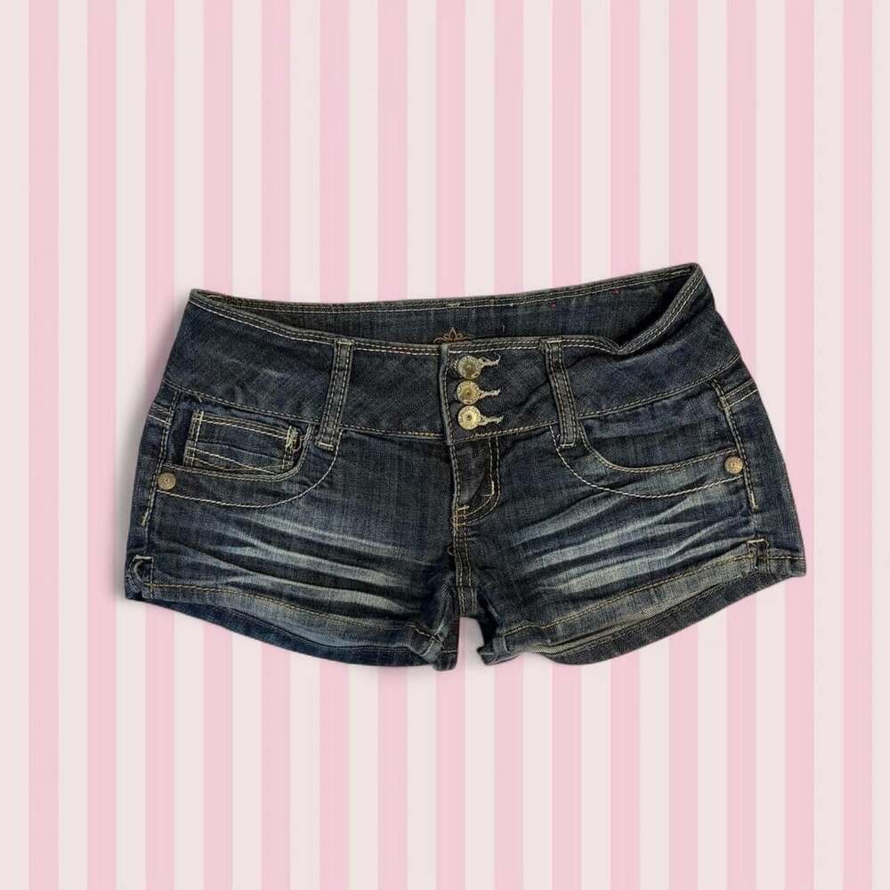 Almost Famous Y2K Low Rise Denim Booty Shorts Size 3